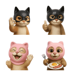 顔を隠している猫の絵文字