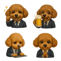 Hardworking Toy Poodle Emoji Set