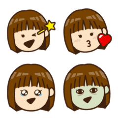 動く！アバえもじ（女子・茶髪A）