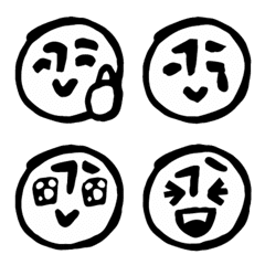 シュールな太ペン画リアクション絵文字