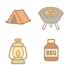 夏キャンプ＆バーベキュー絵文字セット