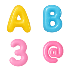English Balloon Emoji Letters & Numbers