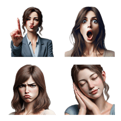美女のリアクション絵文字