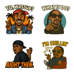 90s Hip-Hop Vibes: Gangsta Rap Stickers