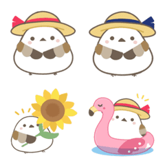 動くかわいいシマエナガ♦夏絵文字