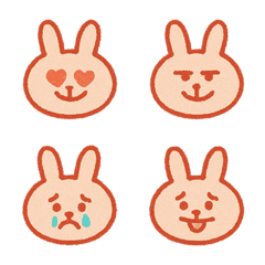 かわいい面白いウサギ（オレンジ色）