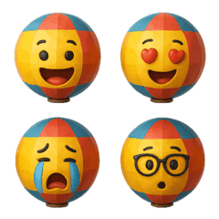 かわいい紙ふうせん 3D