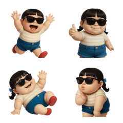 サングラスをかけた太った女の子の絵文字