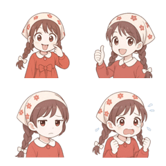 赤いスカーフを巻いた女の子の絵文字