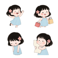 水色のドレスを着た女の子の絵文字