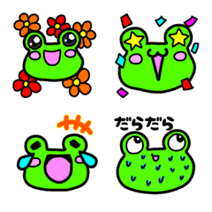 Frog emoji with various expression