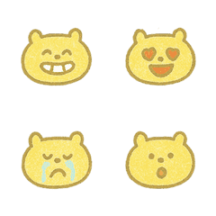 幸運を祈るクマの日常表現（黄色）