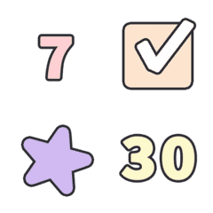 cute nomor 1-31 gerak stiker emoji