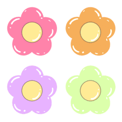 Glossy Colouful Flowers Emojies