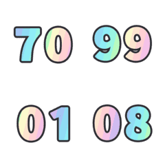 美しい すうじ 123 日常 70-99 動く絵文字