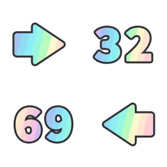 美しい すうじ 123 万用 32-69 動く絵文字