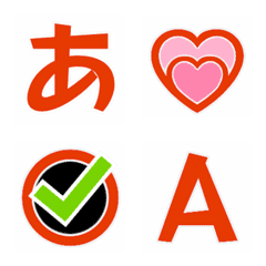 <Japanese/English/Number>Emoji_red new