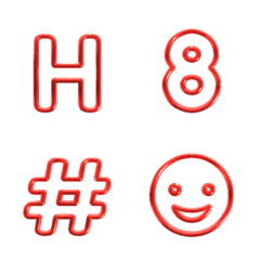 紅色線框字母表情貼