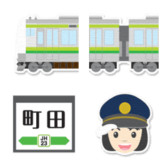 神奈川〜東京 黄緑ラインの電車と駅名標
