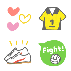 Easy and simple emoji and volleyball