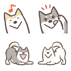 のばされわんこと仲間たちの動くえもじ