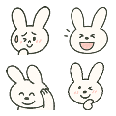 ゆるうさぎの表情絵文字