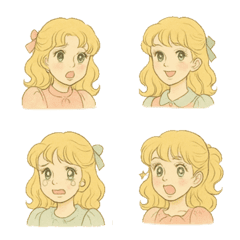 昭和⭐︎少女漫画ヒロインの女の子の絵文字