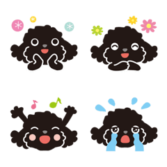 黒トイプードル_シンプル絵文字