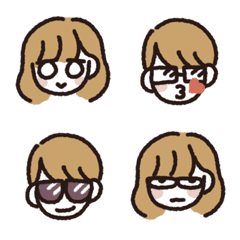 Girl and boy with glasses emoji