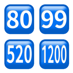 青 毎日 80-100 数字 絵文字