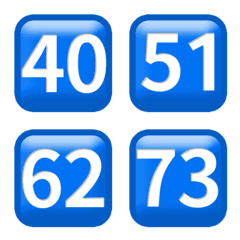 青 毎日 40-79 数字 絵文字
