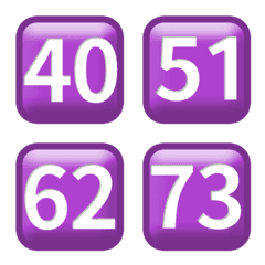 紫 毎日 40-79 数字 絵文字