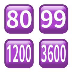 紫 毎日  80-100 数字 絵文字