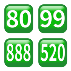 緑 毎日 80-100 数字 絵文字
