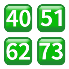 緑 毎日 40-79 数字 絵文字