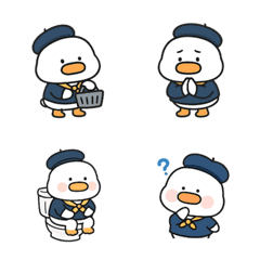 Cute White Duck Emoji Set