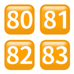 オレンジ  毎日  80-100 数字 絵文字