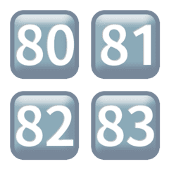 水色 毎日 80-100 数字 絵文字