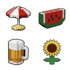 ブロック絵文字 サマー・夏編
