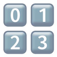 水色 毎日 1-39 数字 絵文字