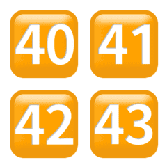 オレンジ 毎日 40-79 数字 絵文字