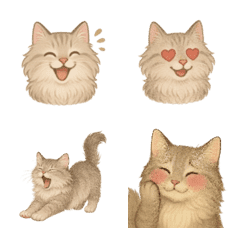Cute Siberian cat emojis
