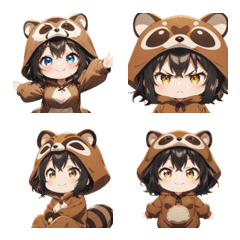 Smiley Raccoon Emojis