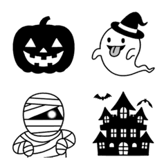 動く▶︎ハロウィン⭐︎モノクロ絵文字