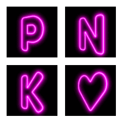 Cyberpunk Pink Neon Alphabet