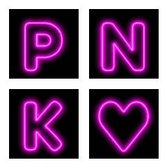 Spinning Pink Neon Alphabet Emojis