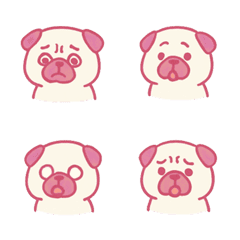 かわいいパグの日々の気分-ピンク