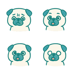 かわいいパグの日々の気分-ミント