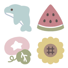 Japanese summer dull color emoji