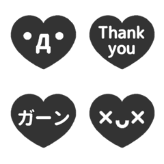 ⏹⬛LINE顔文字＆ハート❷⬛ブラック